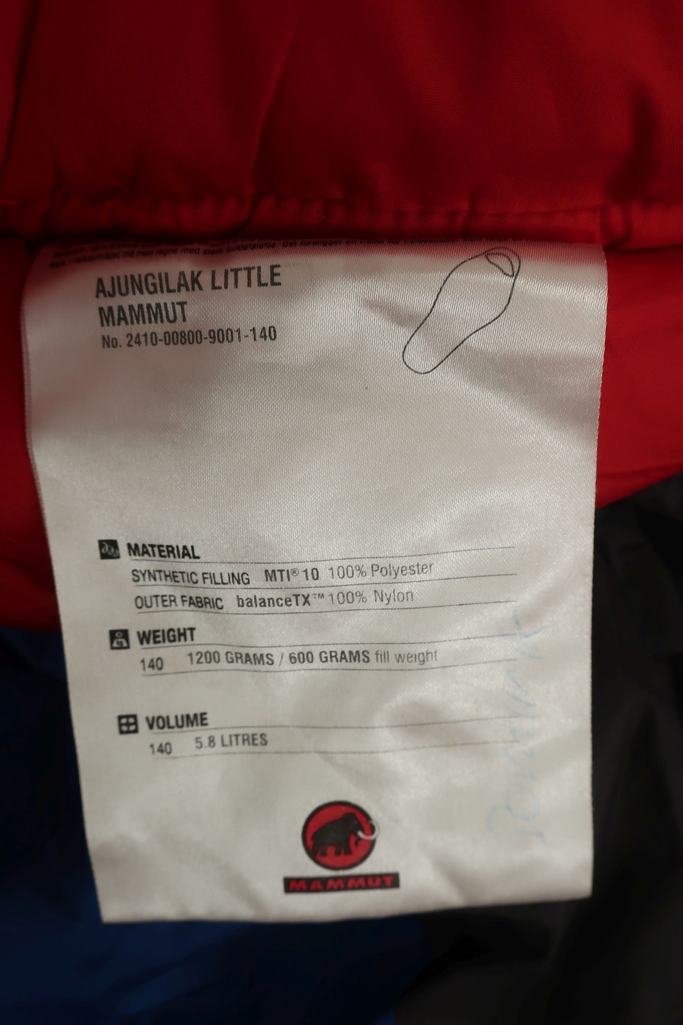 MAMMUT vaikiškas miegmaišis 140 ūgiui