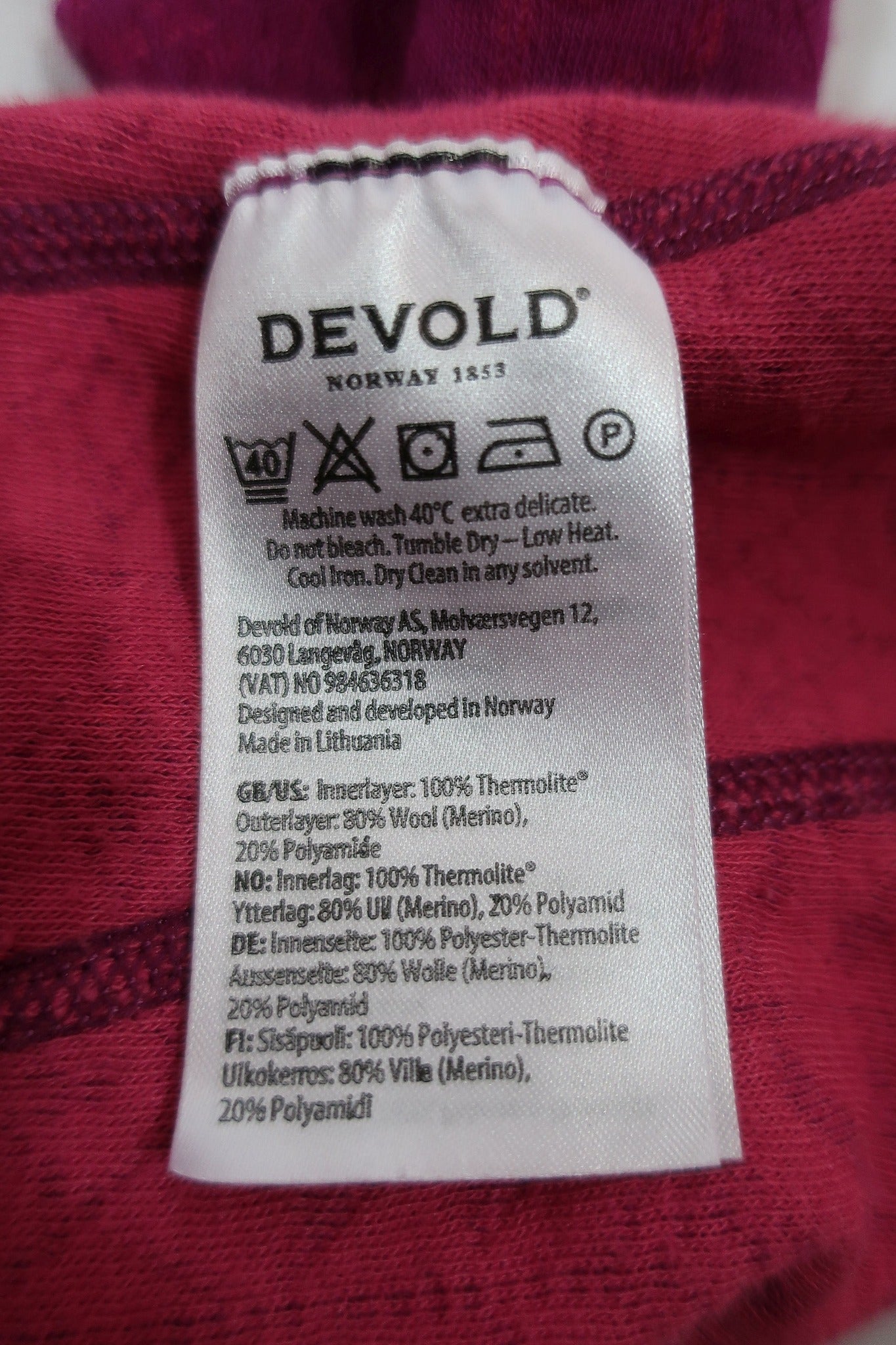 DEVOLD vaikiški termo marškinėliai su merino vilna146/152