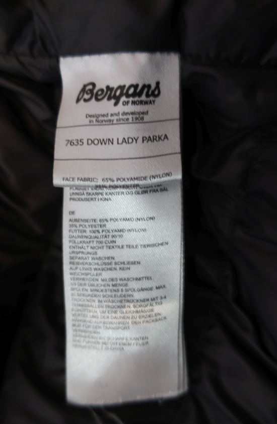 BERGANS moteriškas pūkinis puspaltis XS/S dydis
