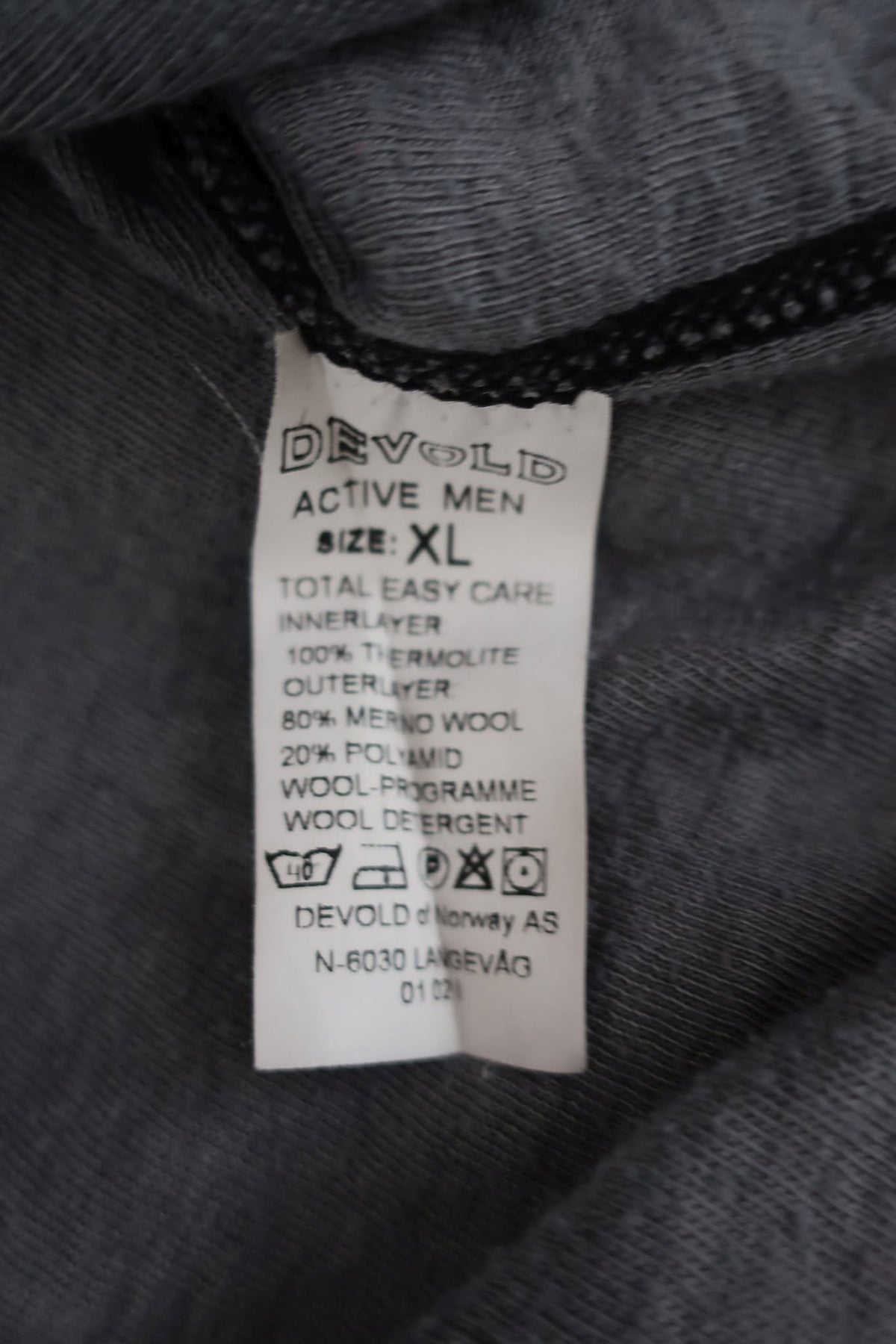DEVOLD vyriški marškinėliai su merino vilna XL dydis