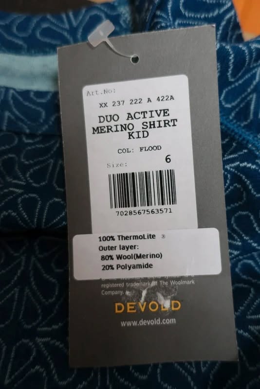 DEVOLD vaikiški nauji marškinėliai su merino vilna apie 116 ūgiui