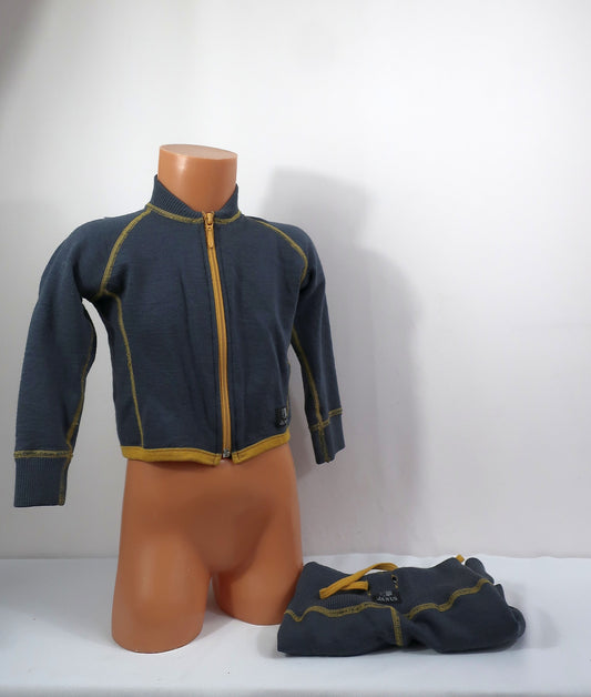 JANUS vaikiškas merino vilnos rūbų komplektas - megztukas ir kelnės 90 cm ūgiui