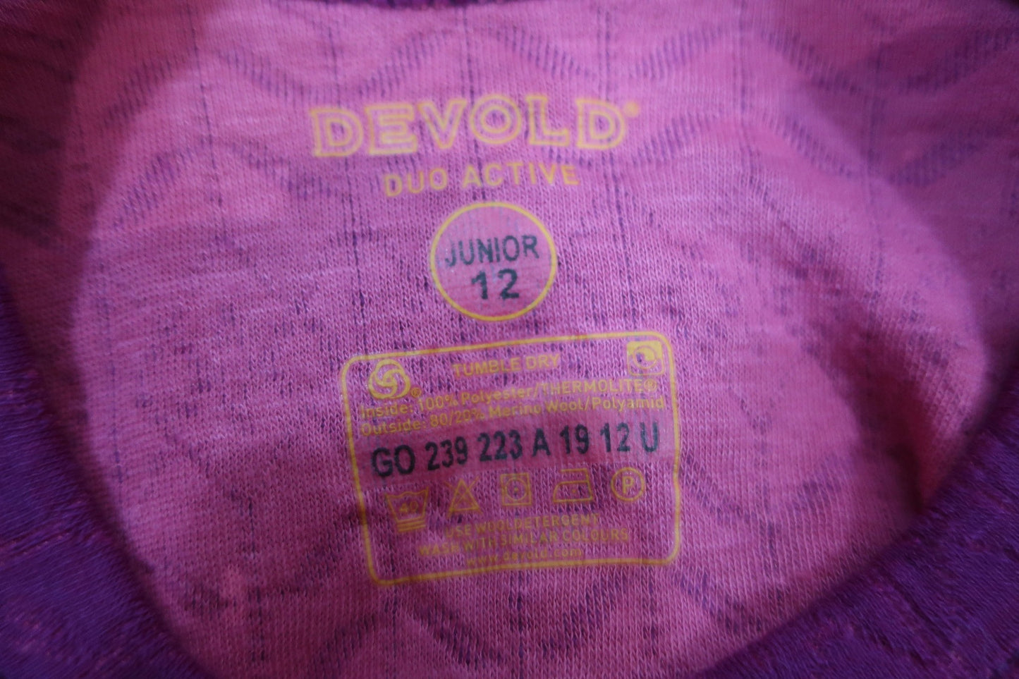 DEVOLD vaikiški termo marškinėliai su merino vilna146/152