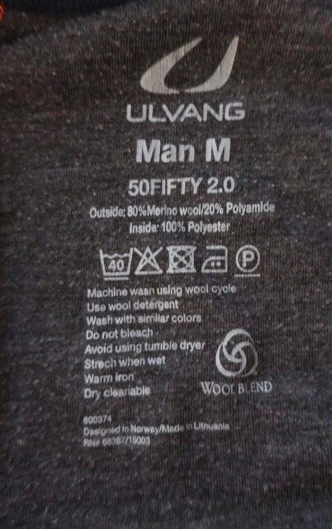 Ulvang vyriški merino vilnos termo marškinėliai M dydis